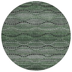 Machine Washable Indoor/Outdoor Chantille ACN2031 Olive 8' x 8' Round Rug