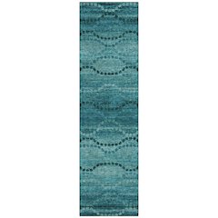 Machine Washable Indoor/Outdoor Chantille ACN2031 Turquoise 2'3"x7'6" Runner Rug
