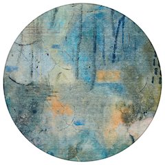 Machine Washable Indoor/Outdoor Chantille ACN2032 Teal 8' x 8' Round Rug