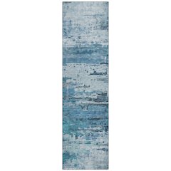 Machine Washable Indoor/Outdoor Chantille ACN2034 Blue 2'3" x 7'6" Runner Rug