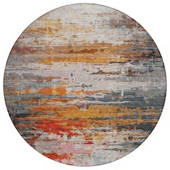 Machine Washable Indoor/Outdoor Chantille ACN2034 Terracotta 8' x 8' Round Rug