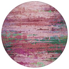 Machine Washable Indoor/Outdoor Chantille ACN2035 Pink 8' x 8' Round Rug