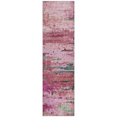 Machine Washable Indoor/Outdoor Chantille ACN2035 Pink 2'3" x 7'6" Runner Rug