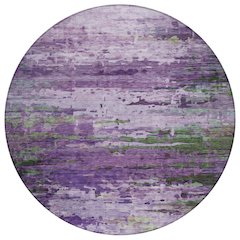 Machine Washable Indoor/Outdoor Chantille ACN2035 Purple 8' x 8' Round Rug