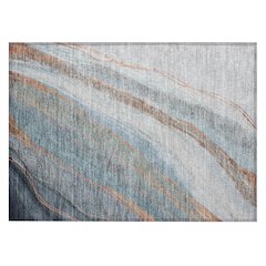 Machine Washable Indoor/Outdoor Chantille ACN2036 Blue 1'8" x 2'6" Rug