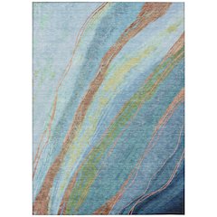 Machine Washable Indoor/Outdoor Chantille ACN2037 Blue 2'6" x 3'10" Rug