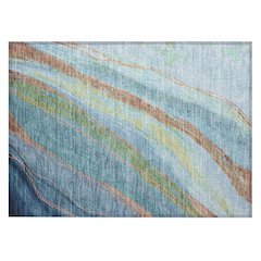 Machine Washable Indoor/Outdoor Chantille ACN2037 Blue 1'8" x 2'6" Rug