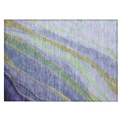 Machine Washable Indoor/Outdoor Chantille ACN2037 Purple 1'8" x 2'6" Rug