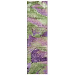 Machine Washable Indoor/Outdoor Chantille ACN2040 Purple 2'3" x 7'6" Runner Rug