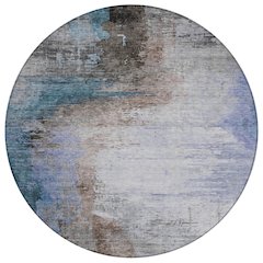 Machine Washable Indoor/Outdoor Chantille ACN2041 Brown 8' x 8' Round Rug
