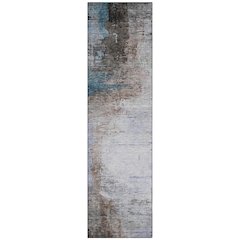 Machine Washable Indoor/Outdoor Chantille ACN2041 Brown 2'3" x 7'6" Runner Rug