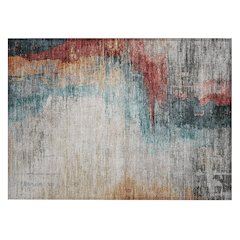 Machine Washable Indoor/Outdoor Chantille ACN2041 Teal 1'8" x 2'6" Rug