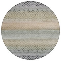 Machine Washable Indoor/Outdoor Chantille ACN2042 Gray 8' x 8' Round Rug