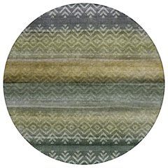 Machine Washable Indoor/Outdoor Chantille ACN2042 Green 8' x 8' Round Rug