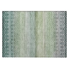 Machine Washable Indoor/Outdoor Chantille ACN2042 Teal 1'8" x 2'6" Rug