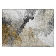 Machine Washable Indoor/Outdoor Chantille ACN2043 Brown 1'8" x 2'6" Rug