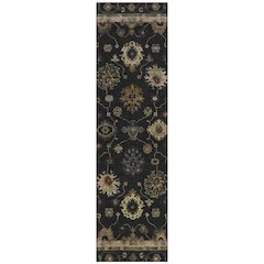 Machine Washable Indoor/Outdoor Chantille ACN2045 Black 2'3" x 7'6" Runner Rug