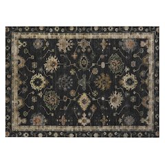 Machine Washable Indoor/Outdoor Chantille ACN2045 Black 1'8" x 2'6" Rug