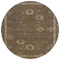 Machine Washable Indoor/Outdoor Chantille ACN2045 Chocolate 8' x 8' Round Rug