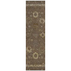 Machine Washable Indoor/Outdoor Chantille ACN2045 Chocolate 2'3"x7'6" Runner Rug