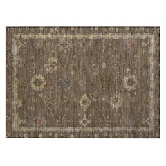 Machine Washable Indoor/Outdoor Chantille ACN2045 Chocolate 1'8" x 2'6" Rug