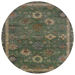 Machine Washable Indoor/Outdoor Chantille ACN2045 Fern 8' x 8' Round Rug