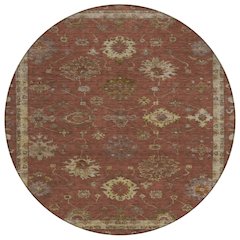 Machine Washable Indoor/Outdoor Chantille ACN2045 Paprika 8' x 8' Round Rug