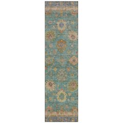 Machine Washable Indoor/Outdoor Chantille ACN2045 Teal 2'3" x 7'6" Runner Rug