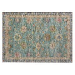Machine Washable Indoor/Outdoor Chantille ACN2045 Teal 1'8" x 2'6" Rug