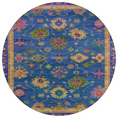 Machine Washable Indoor/Outdoor Chantille ACN2046 Blue 8' x 8' Round Rug