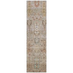 Machine Washable Indoor/Outdoor Chantille ACN2047 Beige 2'3" x 7'6" Runner Rug