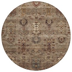 Machine Washable Indoor/Outdoor Chantille ACN2047 Brown 8' x 8' Round Rug