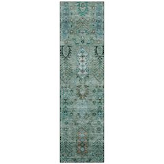Machine Washable Indoor/Outdoor Chantille ACN2047 Green 2'3" x 7'6" Runner Rug