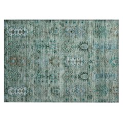 Machine Washable Indoor/Outdoor Chantille ACN2047 Green 1'8" x 2'6" Rug