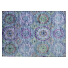 Machine Washable Indoor/Outdoor Chantille ACN2049 Blue 1'8" x 2'6" Rug