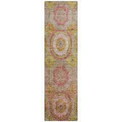Machine Washable Indoor/Outdoor Chantille ACN2049 Orange 2'3" x 7'6" Runner Rug