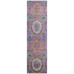 Machine Washable Indoor/Outdoor Chantille ACN2049 Pink 2'3" x 7'6" Runner Rug