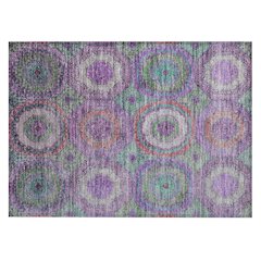 Machine Washable Indoor/Outdoor Chantille ACN2049 Purple 1'8" x 2'6" Rug