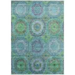Machine Washable Indoor/Outdoor Chantille ACN2049 Teal 2'6" x 3'10" Rug