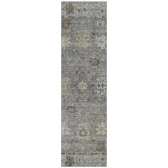 Machine Washable Indoor/Outdoor Chantille ACN2051 Pewter 2'3" x 7'6" Runner Rug