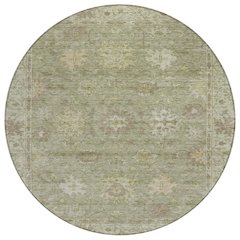 Machine Washable Indoor/Outdoor Chantille ACN2051 Sage 8' x 8' Round Rug