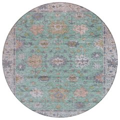 Machine Washable Indoor/Outdoor Chantille ACN2052 Mint 8' x 8' Round Rug
