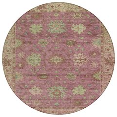 Machine Washable Indoor/Outdoor Chantille ACN2052 Pink 8' x 8' Round Rug