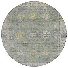 Machine Washable Indoor/Outdoor Chantille ACN2052 Sage 8' x 8' Round Rug