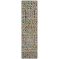 Machine Washable Indoor/Outdoor Chantille ACN2053 Green 2'3" x 7'6" Runner Rug