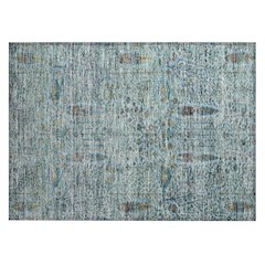 Machine Washable Indoor/Outdoor Chantille ACN2053 Teal 1'8" x 2'6" Rug