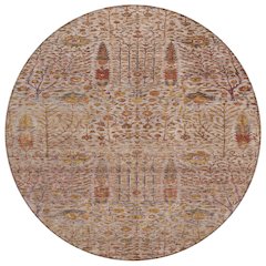 Machine Washable Indoor/Outdoor Chantille ACN2053 Terracotta 8' x 8' Round Rug