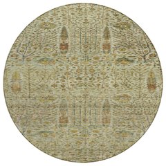 Machine Washable Indoor/Outdoor Chantille ACN2053 Wheat 8' x 8' Round Rug