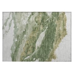 Machine Washable Indoor/Outdoor Chantille ACN2054 Green 1'8" x 2'6" Rug
