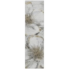 Machine Washable Indoor/Outdoor Chantille ACN2055 Silver 2'3" x 7'6" Runner Rug